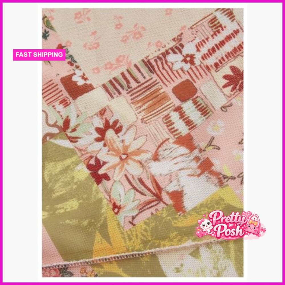 Polyester Blend Patchwork Print Spaghetti Strap F… - image 2